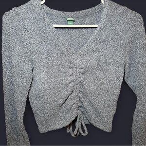 Wild Fable Gray Ruched Crop Top